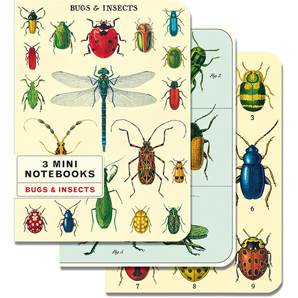 Cavallini Mini Notebook Set of Three Bugs and Insects