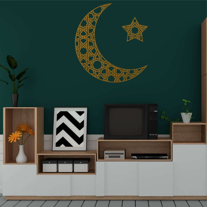 Crescant And Star Metal Wall Art - Decor available at Dekadron for $84.90