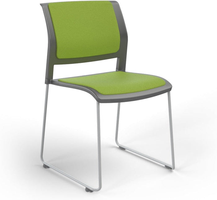 Charcoal / Fully Upholstered / Breathe Lime Green