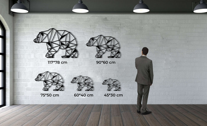 Geometric Bear Metal Wall Art - Decor available at Dekadron for $64.90