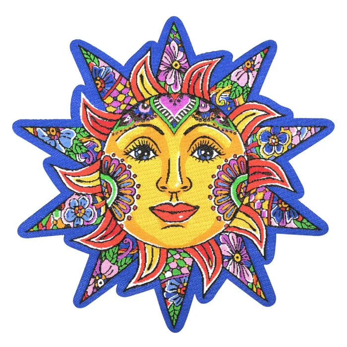 Hippie Patch Floral Sun Sew-on or Iron-on #1689