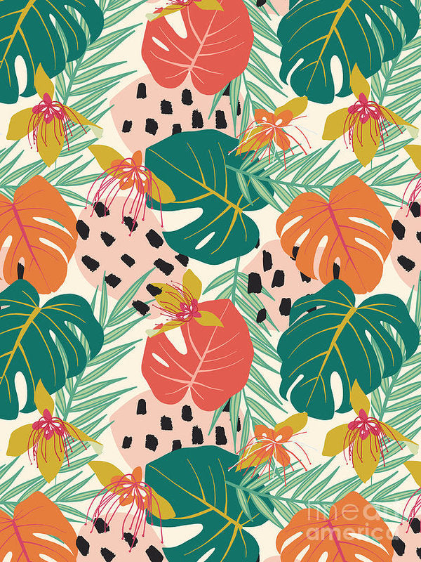 Jungle Floral Pattern - Art Print