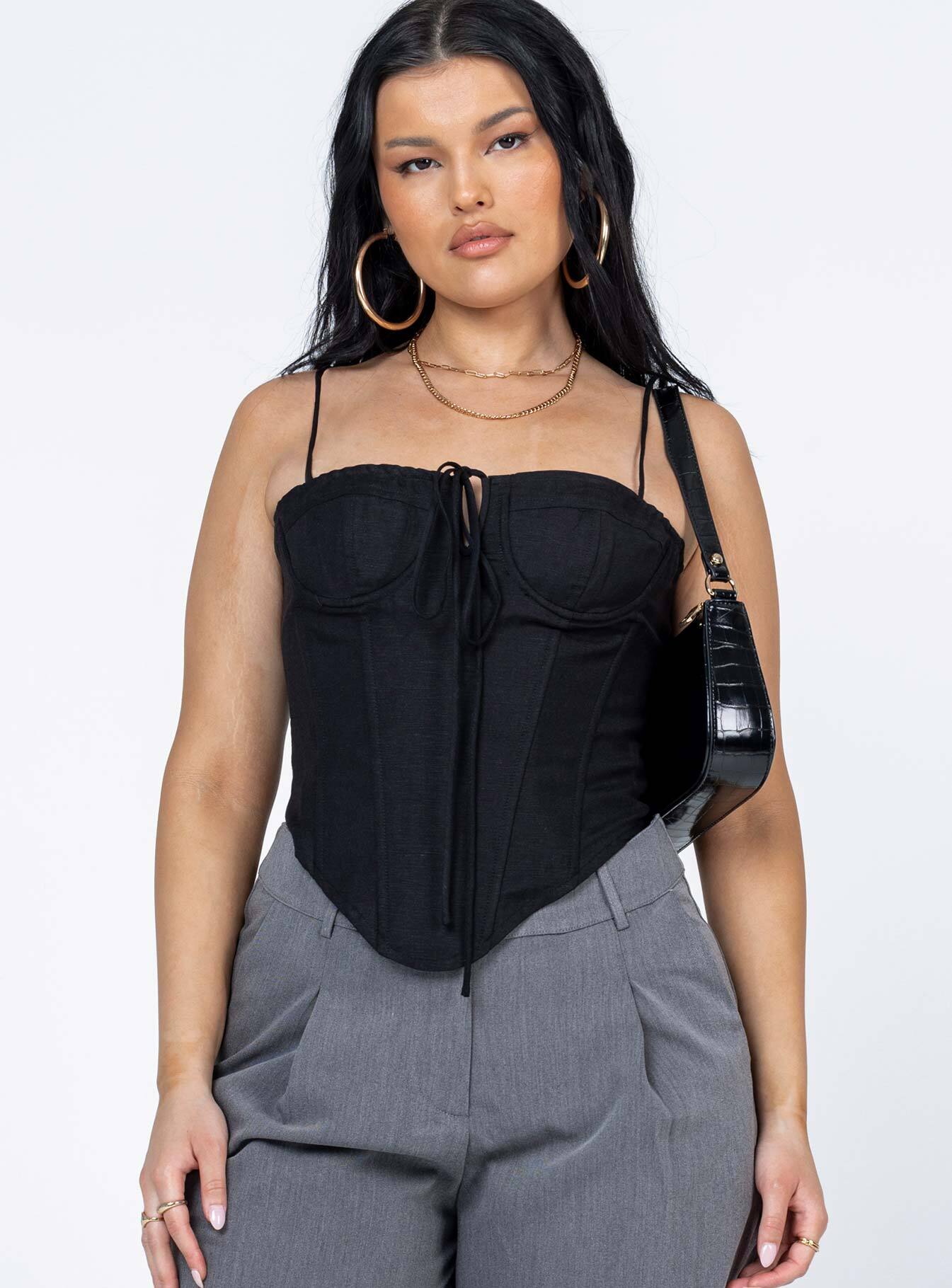 Del Gato Corset Top Black