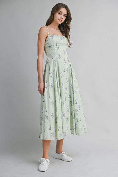 Brielle Meadow Strap Midi Dress