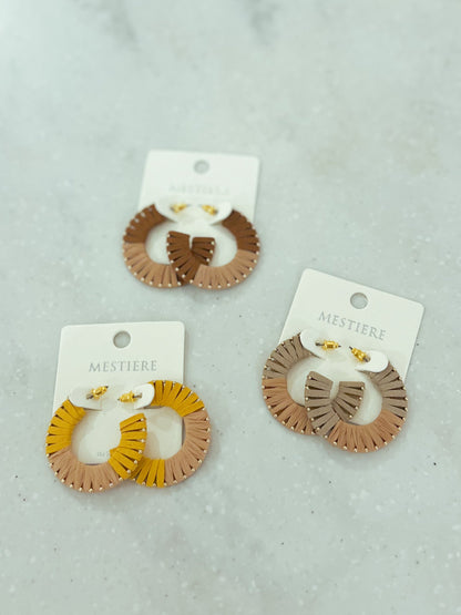 Camie Circle Raffia Earrings