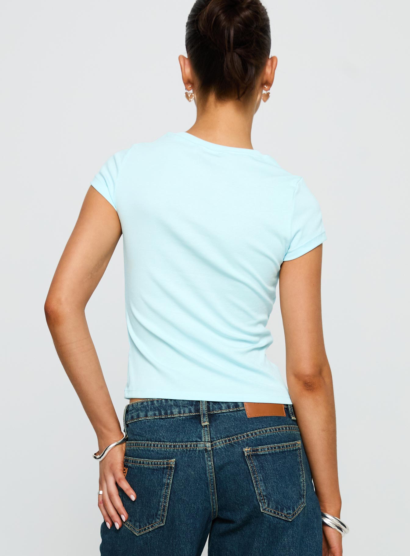 Sweet Swans Baby Tee Blue