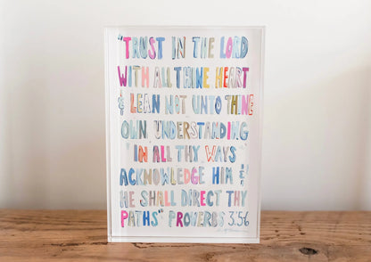 "Proverbs 3: 5-6" Acrylic Shelfie