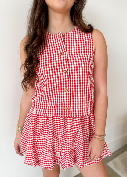 Lina Gingham Flare Skirt