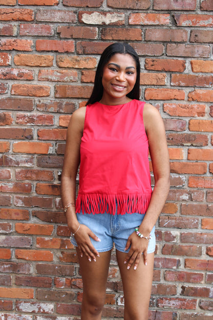 Adison Fringe Hem Sleeveless Top