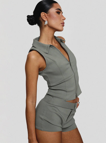 Janae Vest Top Grey