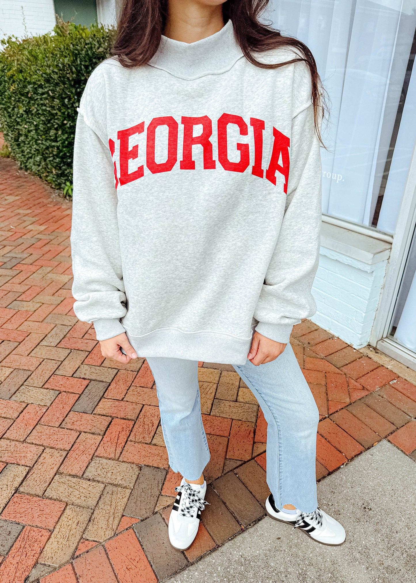 Georgia Reversible Mock Neck Sweatshirt
