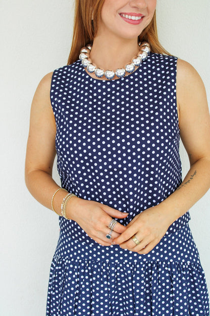 Jane Polka Dot Sleeveless Boxy Tank