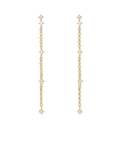Crystal Station Chain Earrings