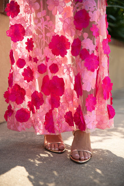 Lorelei Floral Appliqué Midi Dress