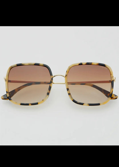Cosmo Acetate Square Sunglasses-Milky Tortoise