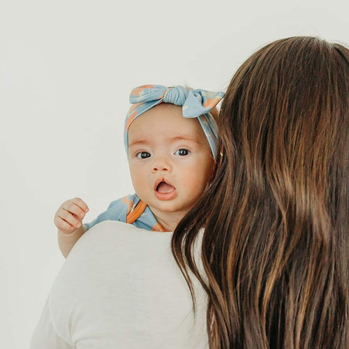 Knit Headband Bow - Clementine