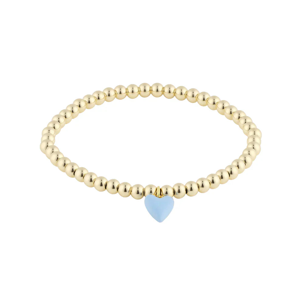 Bead Bracelet w/ Heart Charm