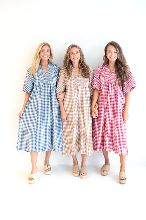 Jessie Puff Sleeve Midi Dress