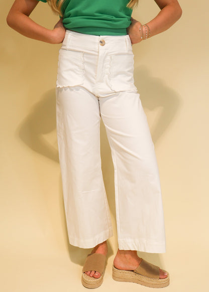 Clara High-Rise Scallop Pocket Pants