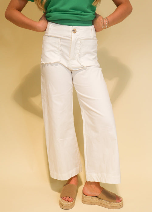 Clara High-Rise Scallop Pocket Pants