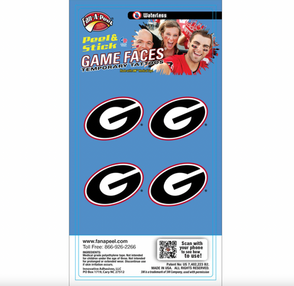 Georgia Gameday Temporary Face Tattoo