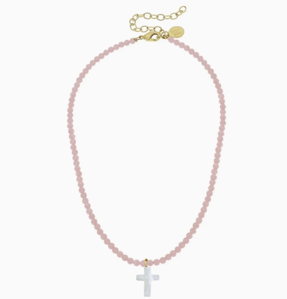 Alys Pearl Cross Necklace