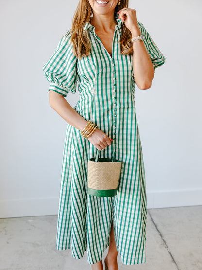 Clara Gingham Check Midi Dress