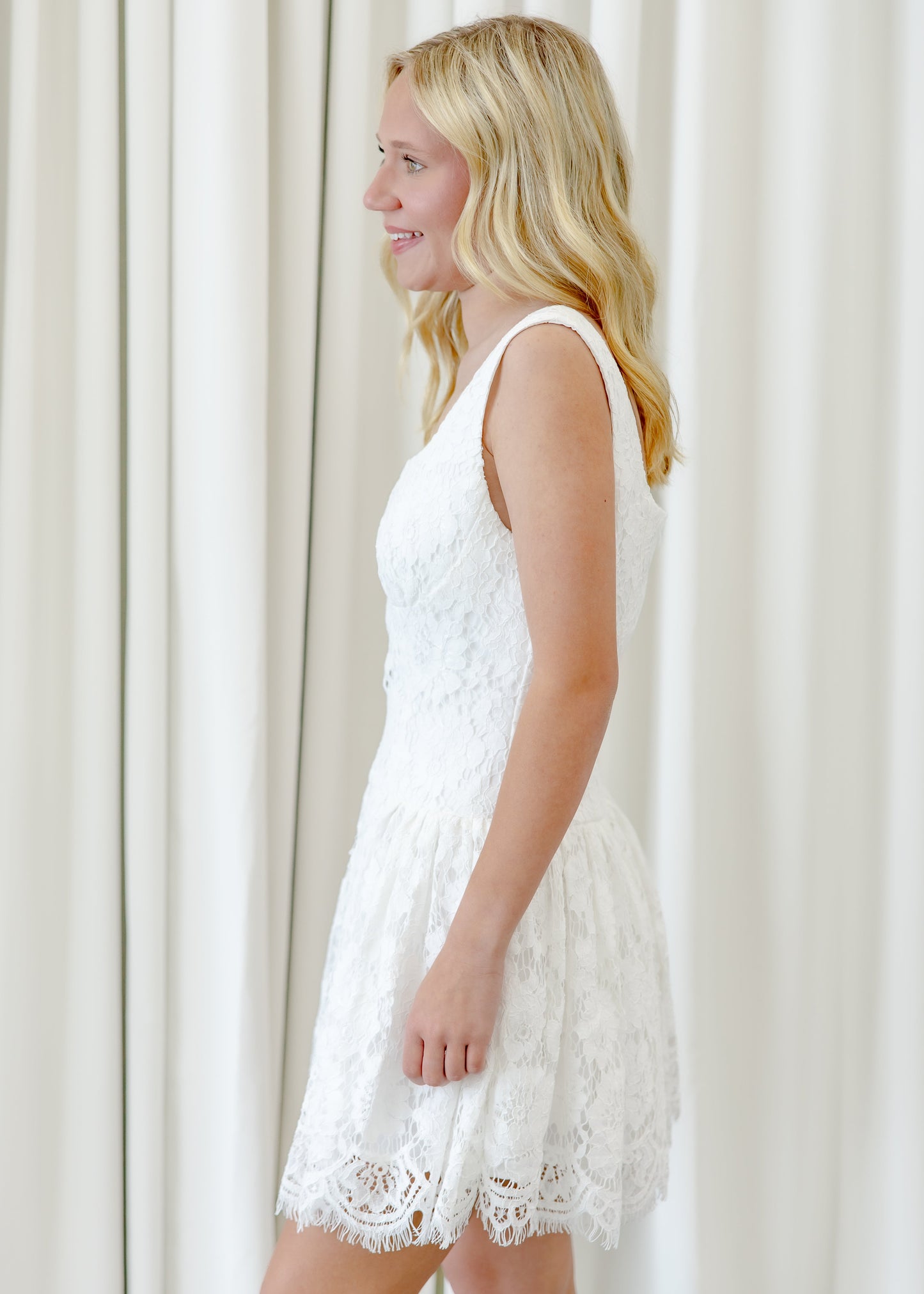 Isabella Floral Lace Mini Dress