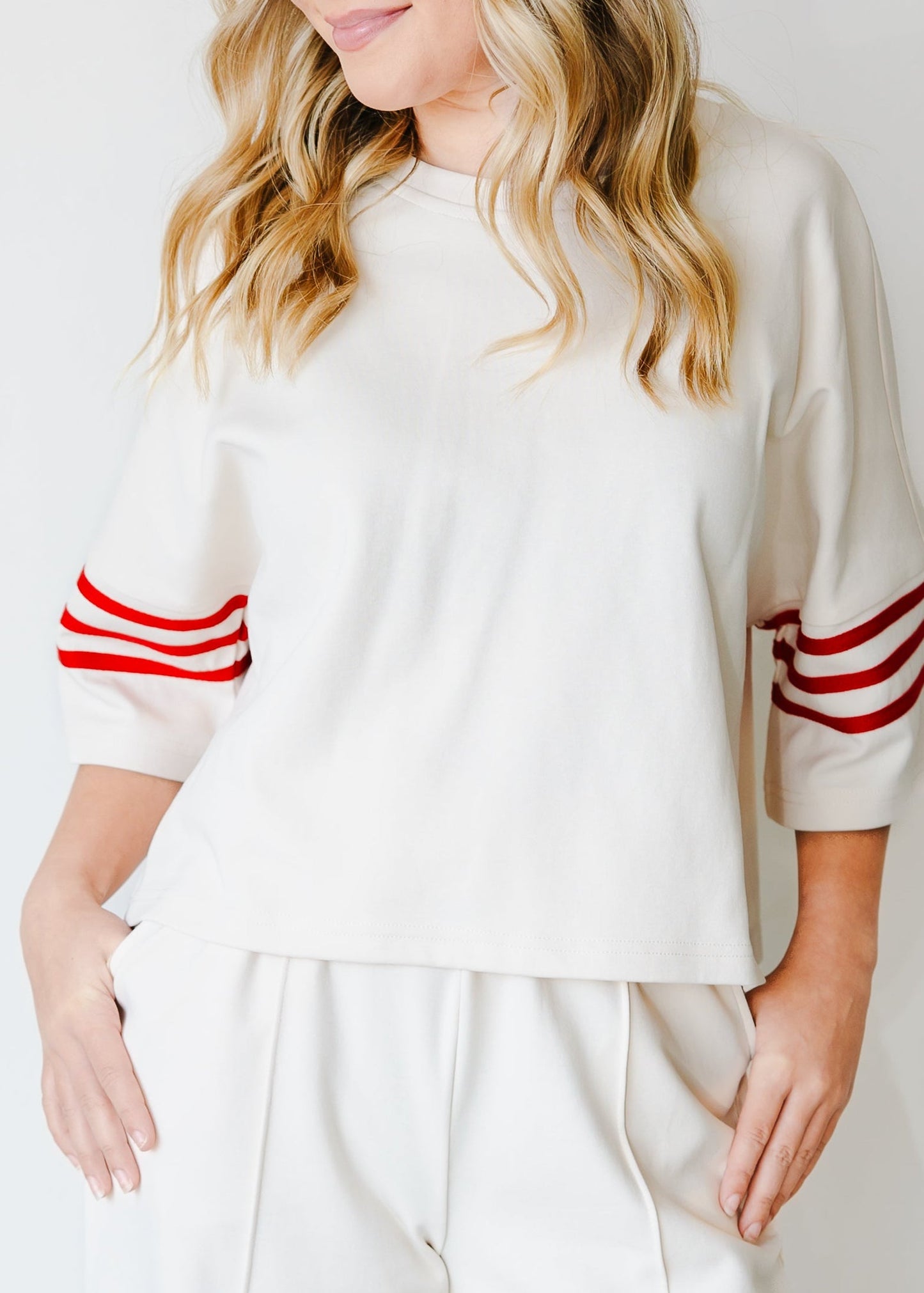Dakota Stripe Sleeve Lounge Top