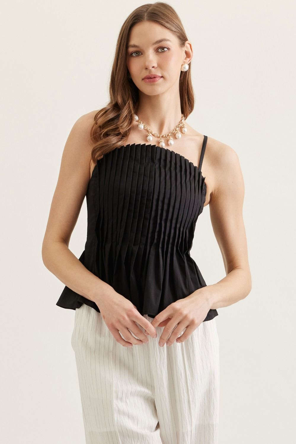 Isla Pleated Peplum Top