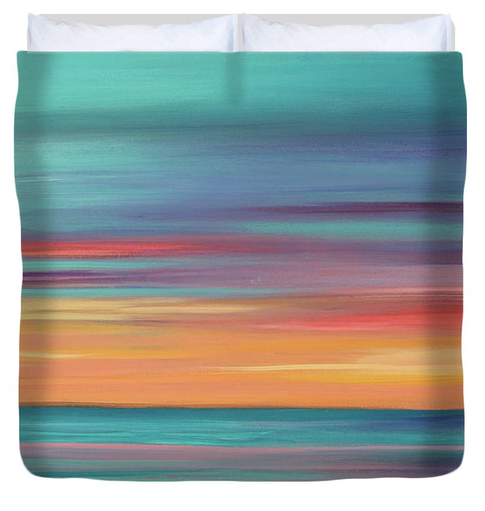 Abundance blue and orange ocean sunset - Duvet Cover