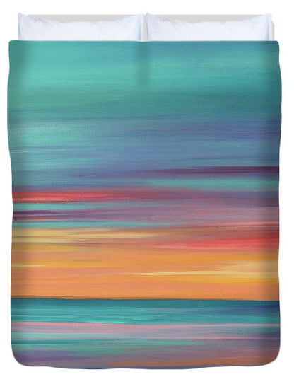 Abundance blue and orange ocean sunset - Duvet Cover