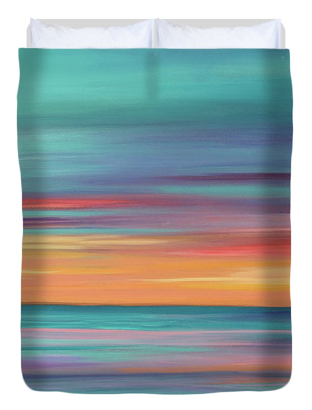 Abundance blue and orange ocean sunset - Duvet Cover