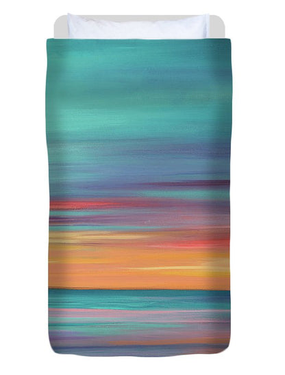 Abundance blue and orange ocean sunset - Duvet Cover