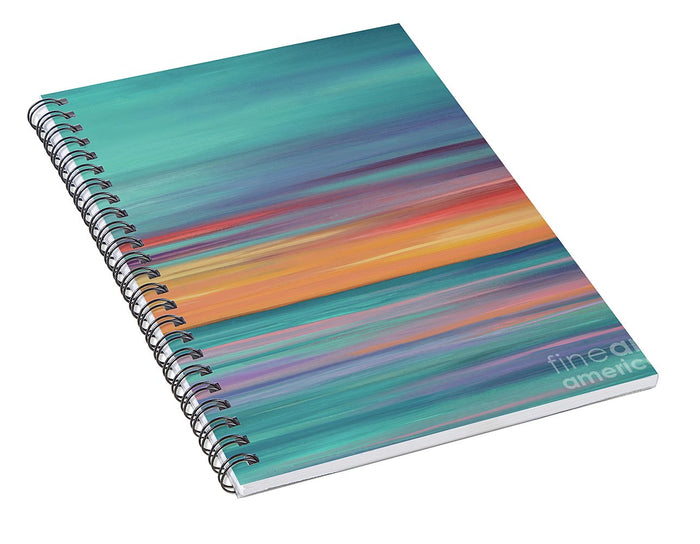 Abundance blue and orange ocean sunset - Spiral Notebook