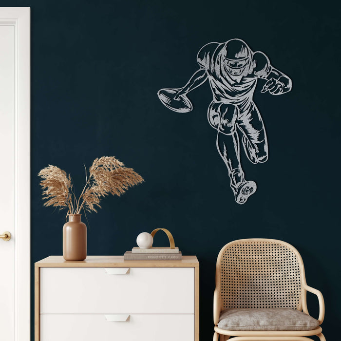 American Football Player Metal Wall Art - Decor available at Dekadron for $109.90