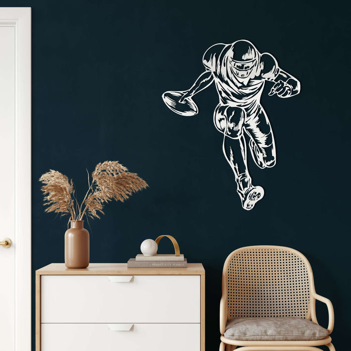 American Football Player Metal Wall Art - Decor available at Dekadron for $109.90