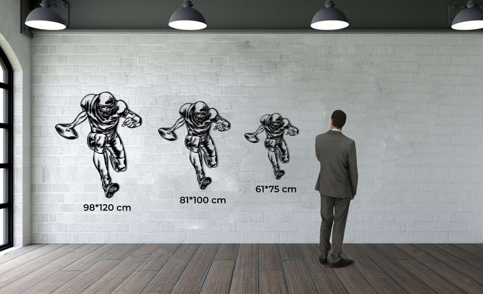 American Football Player Metal Wall Art - Decor available at Dekadron for $99.90