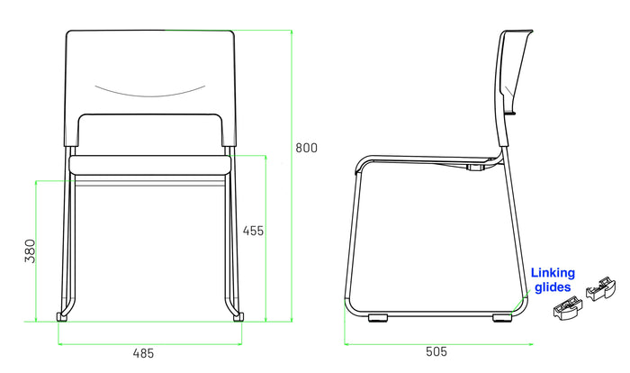 Apollo Sled Base Stacking Chair