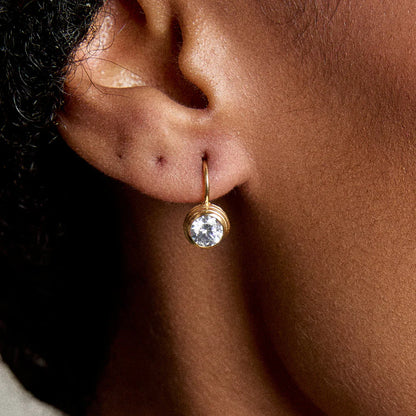 Bezel Drop Earring