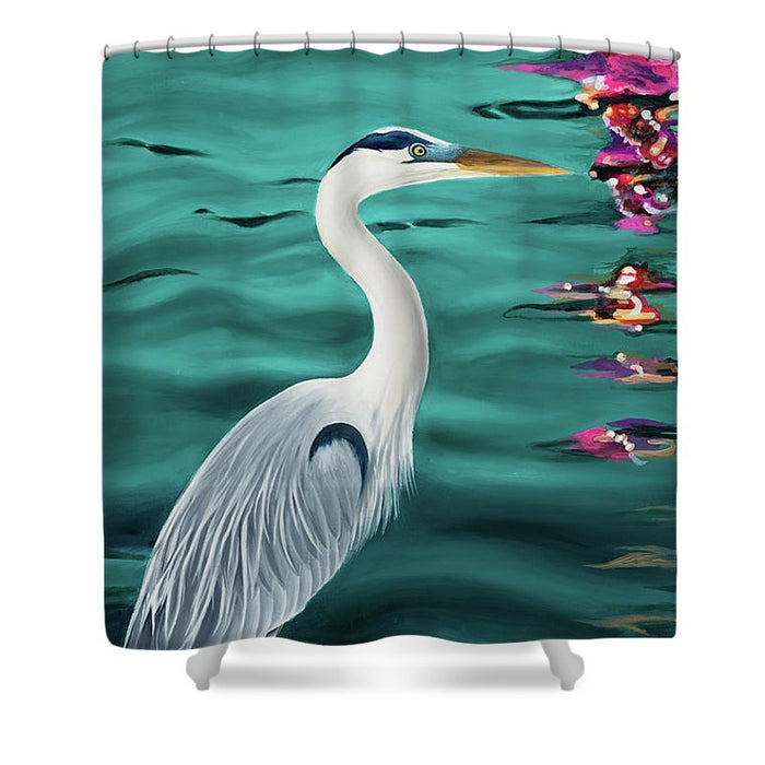 Blue Heron  - Shower Curtain