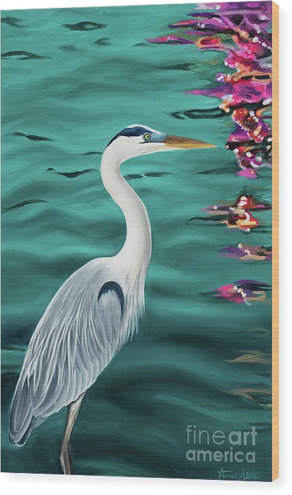 Blue Heron  - Wood Print