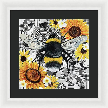 14" x 14" / White / Black