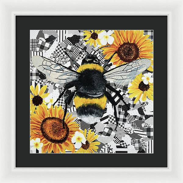 16" x 16" / White / Black