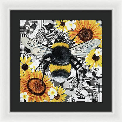 16" x 16" / White / Black
