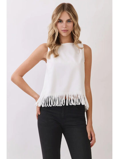 Adison Fringe Hem Sleeveless Top