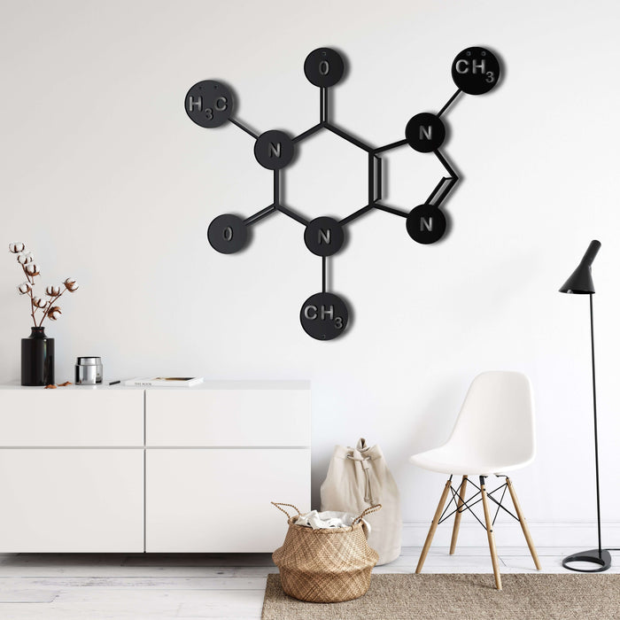 Caffeine Molecule Metal Wall Art - Decor available at Dekadron for $69.90