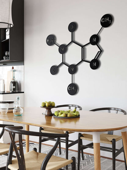 Caffeine Molecule Metal Wall Art - Decor available at Dekadron for $89.90