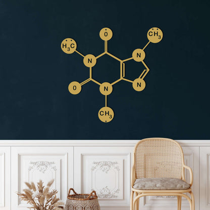 Caffeine Molecule Metal Wall Art - Decor available at Dekadron for $74.90