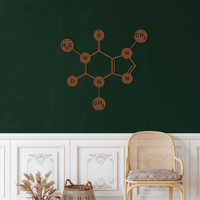 Caffeine Molecule Metal Wall Art - Decor available at Dekadron for $74.90